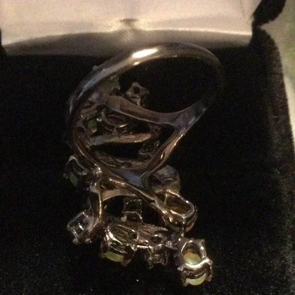 Enchanting Genuine Fiery Opals & Topaz Ring